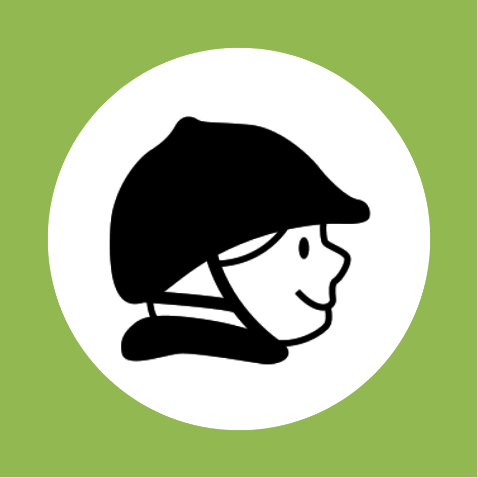 Home Icon: Kinderkopf mit Reithelm für HIPPOLINI Verband